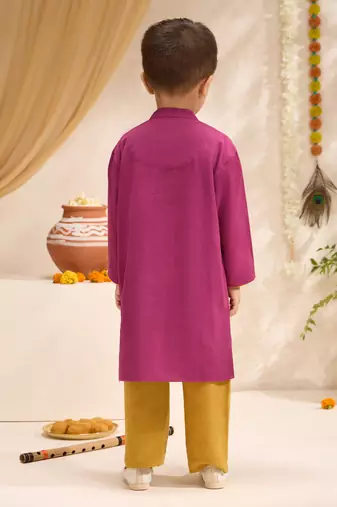 Boys falsa cotton applique embroidery kurta pyjama set