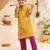 Boys mustard cotton applique embroidery kurta pyjama set