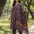 Yufta navy blue straight geometric print with kurta trouser dupatta set