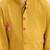 Boys mustard cotton applique embroidery kurta pyjama set