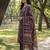 Yufta navy blue straight geometric print with kurta trouser dupatta set