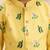 Boys yellow silk blend pichwai print sequin kurta pyjama set