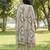 grey straight design striped and floral print with this kurta trouser dupatta set