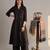 black solid a-line design features pintuck pleats kurta palazzo set