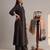 black solid a-line design features pintuck pleats kurta palazzo set