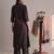 black solid a-line design features pintuck pleats kurta palazzo set