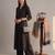 black solid a-line design features pintuck pleats kurta palazzo set