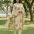 yellow straight design striped and floral print with this kurta trouser dupatta set