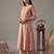 Yufta mauve solid a-line design features pintuck pleats kurta palazzo set