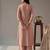 Yufta mauve solid a-line design features pintuck pleats kurta palazzo set