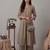 Yufta grey solid a-line design features pintuck pleats kurta palazzo set
