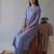 blue solid a-line design features pintuck pleats kurta palazzo set