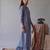 blue solid a-line design features pintuck pleats kurta palazzo set