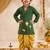 Boys green cotton applique embroidery kurta dhoti set