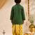 Boys green cotton applique embroidery kurta dhoti set
