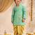 Boys mint green cotton applique embroidery kurta dhoti set