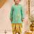 Boys mint green cotton applique embroidery kurta dhoti set