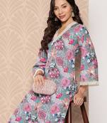 Floral Printed Regular Kurta with Trousers