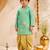 Boys mint green cotton applique embroidery kurta dhoti set