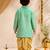 Boys mint green cotton applique embroidery kurta dhoti set