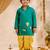Boys turquoise cotton applique embroidery kurta dhoti set