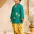 Boys turquoise cotton applique embroidery kurta dhoti set