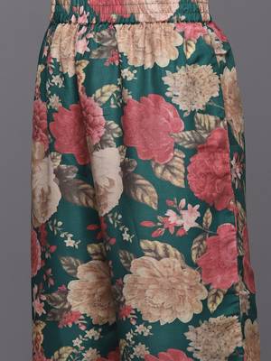Floral Printed Zari Kurta With Palazzos & Dupatta 3