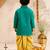 Boys turquoise cotton applique embroidery kurta dhoti set