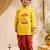 Boys yellow cotton applique embroidery kurta printed dhoti set