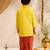 Boys yellow cotton applique embroidery kurta printed dhoti set