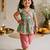 Sishu girls mint green & aqua floral print  angarakha kurta with pant