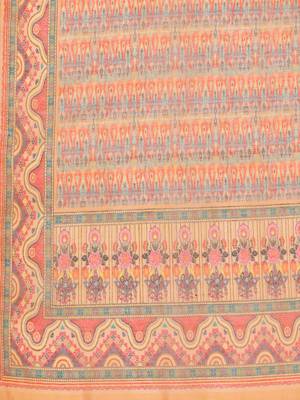 Women Coral Printed Regular Chanderi Silk Kurta with Trousers & With Dupatta 4