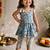 Sishu girls blue floral print kurta with dhoti pants