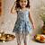 Sishu girls blue floral print kurta with dhoti pants