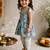 Sishu girls blue floral print kurta with dhoti pants