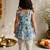 Sishu girls blue floral print kurta with dhoti pants