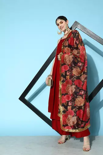Women Empire Kurta with Palazzos & With Dupatta