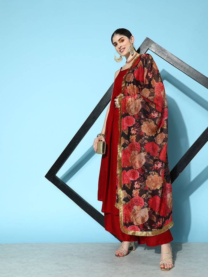 Women Empire Kurta with Palazzos & With Dupatta