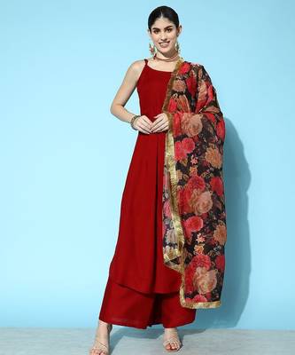 Women Empire Kurta with Palazzos & With Dupatta 1