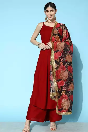Women Empire Kurta with Palazzos & With Dupatta