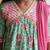 Girls mint green & pink floral print kurta with pant & dupatta