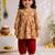 Sishu girls mustard & red patola print cotton angarakha kurta with pant