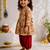 Sishu girls mustard & red patola print cotton angarakha kurta with pant