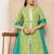 Floral Printed Mirror Work Pure Cotton Kurta With Palazzos & Dupatta
