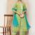 Floral Printed Mirror Work Pure Cotton Kurta With Palazzos & Dupatta