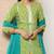Floral Printed Mirror Work Pure Cotton Kurta With Palazzos & Dupatta