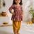 Sishu girls red & mustard patola print cotton angarakha kurta with pant