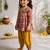 Sishu girls red & mustard patola print cotton angarakha kurta with pant