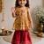 Sishu girls red & mustard floral print cotton kurti with sharara