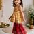 Sishu girls red & mustard floral print cotton kurti with sharara